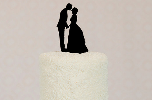 Diy Silhouette Wedding Cake Toppers