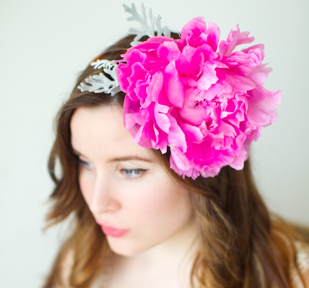 Brown and Grey Floral Headband