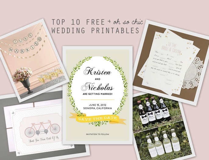 Top 10 Free Wedding Printables