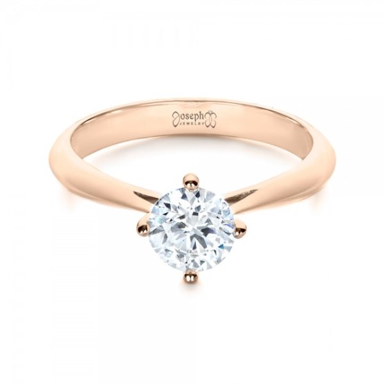 Custom Rose Gold Solitaire Diamond Engagement Ring