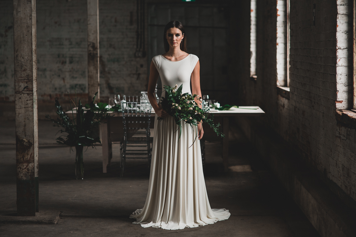 Moody & Modern Warehouse Wedding Inspiration by Jonathan Kuhn Photography 27
