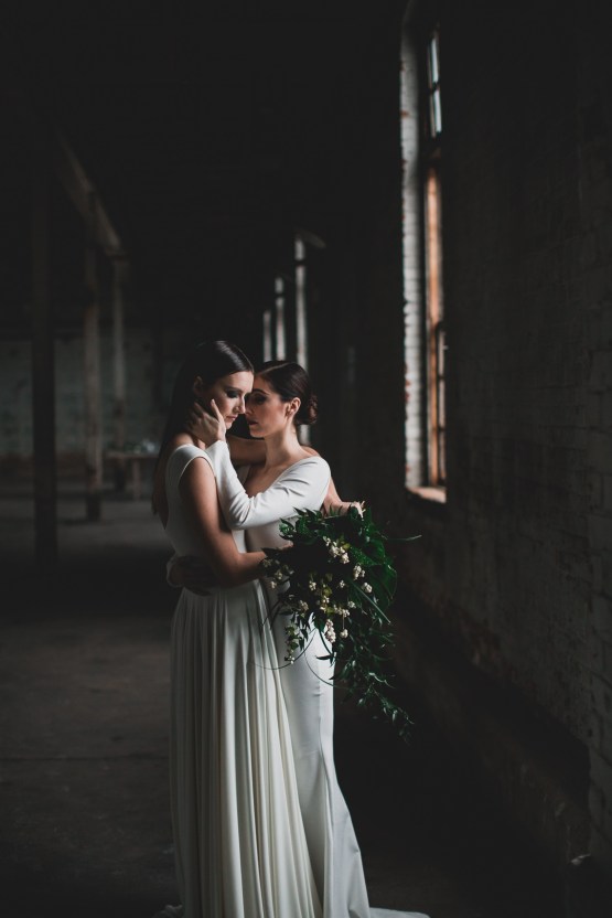 Moody & Modern Warehouse Wedding Inspiration by Jonathan Kuhn Photography 37