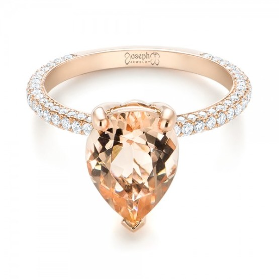 Custom Morganite and Diamond Engagement Ring