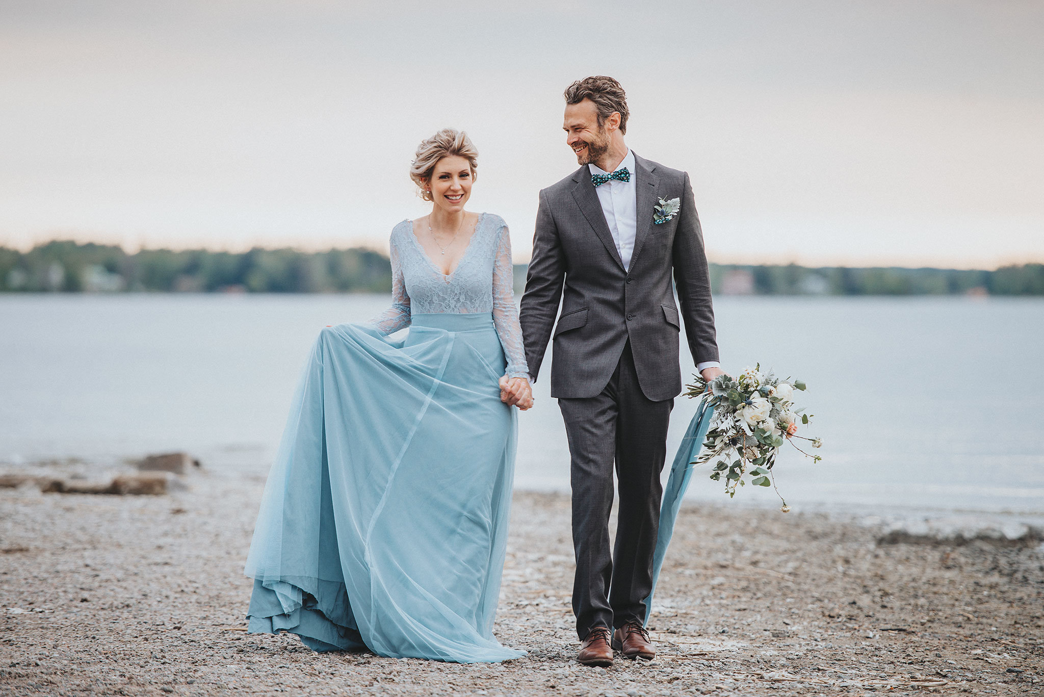 Stormy Scandinavian Wedding Inspiration Featuring a Dramatic Blue Gown | Snowflake Photo 1