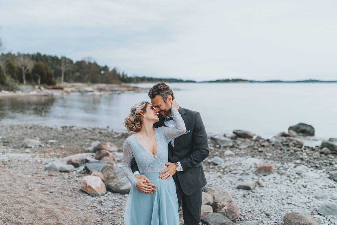 Stormy Scandinavian Wedding Inspiration Featuring a Dramatic Blue Gown | Snowflake Photo 12