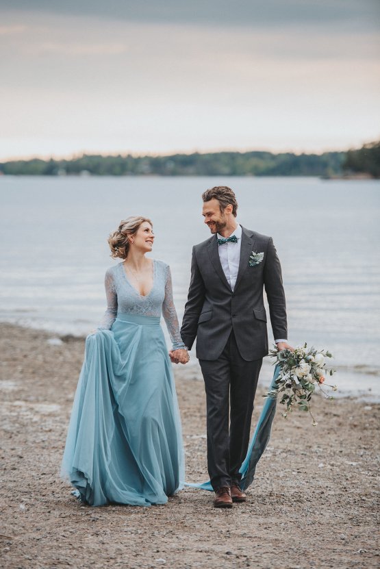 Stormy Scandinavian Wedding Inspiration Featuring a Dramatic Blue Gown | Snowflake Photo 20