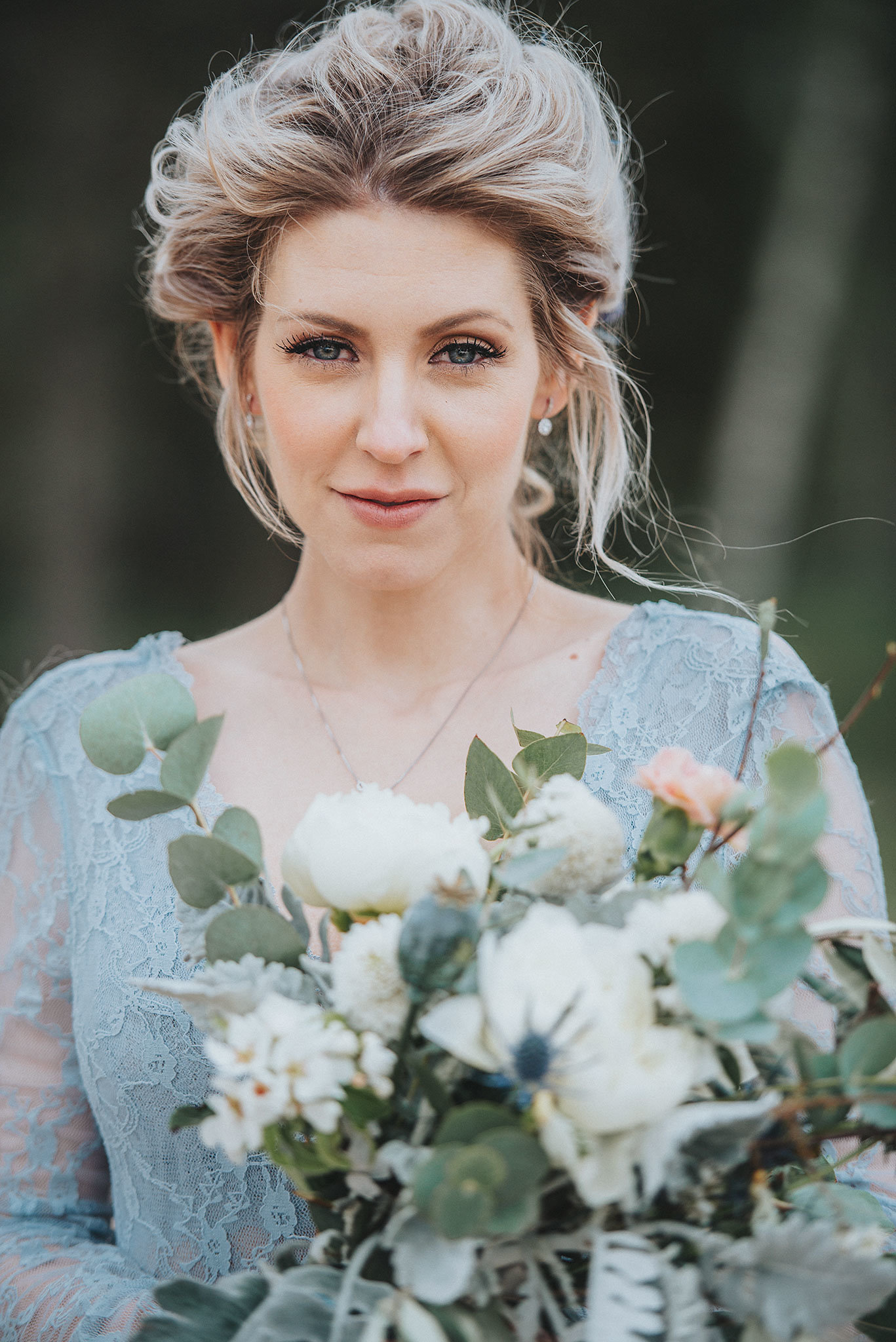 Stormy Scandinavian Wedding Inspiration Featuring a Dramatic Blue Gown | Snowflake Photo 30