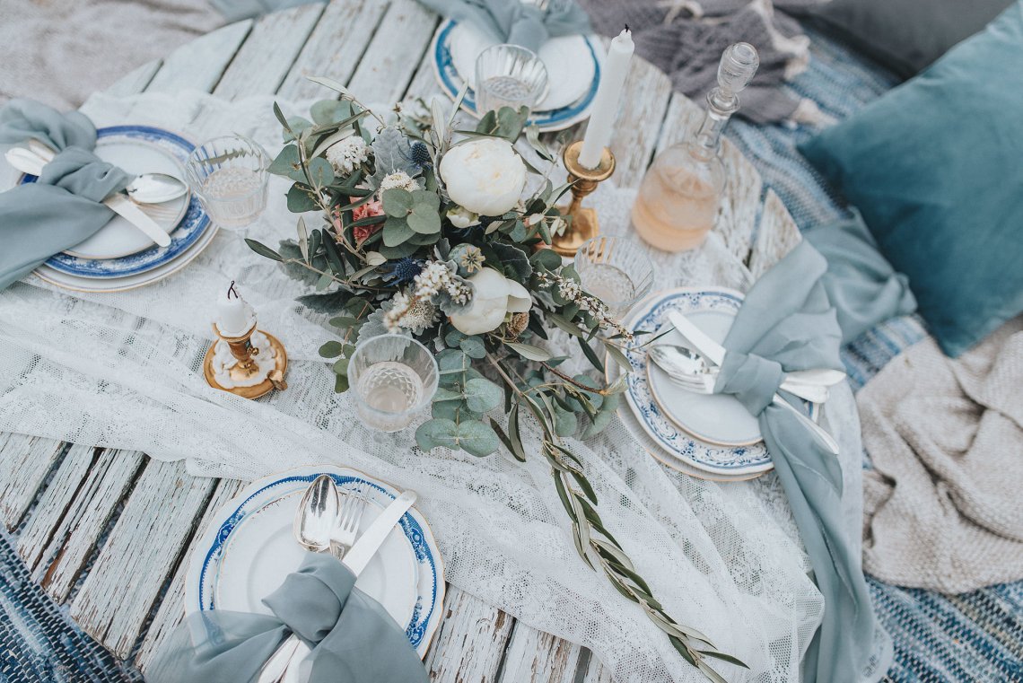 Stormy Scandinavian Wedding Inspiration Featuring a Dramatic Blue Gown | Snowflake Photo 50