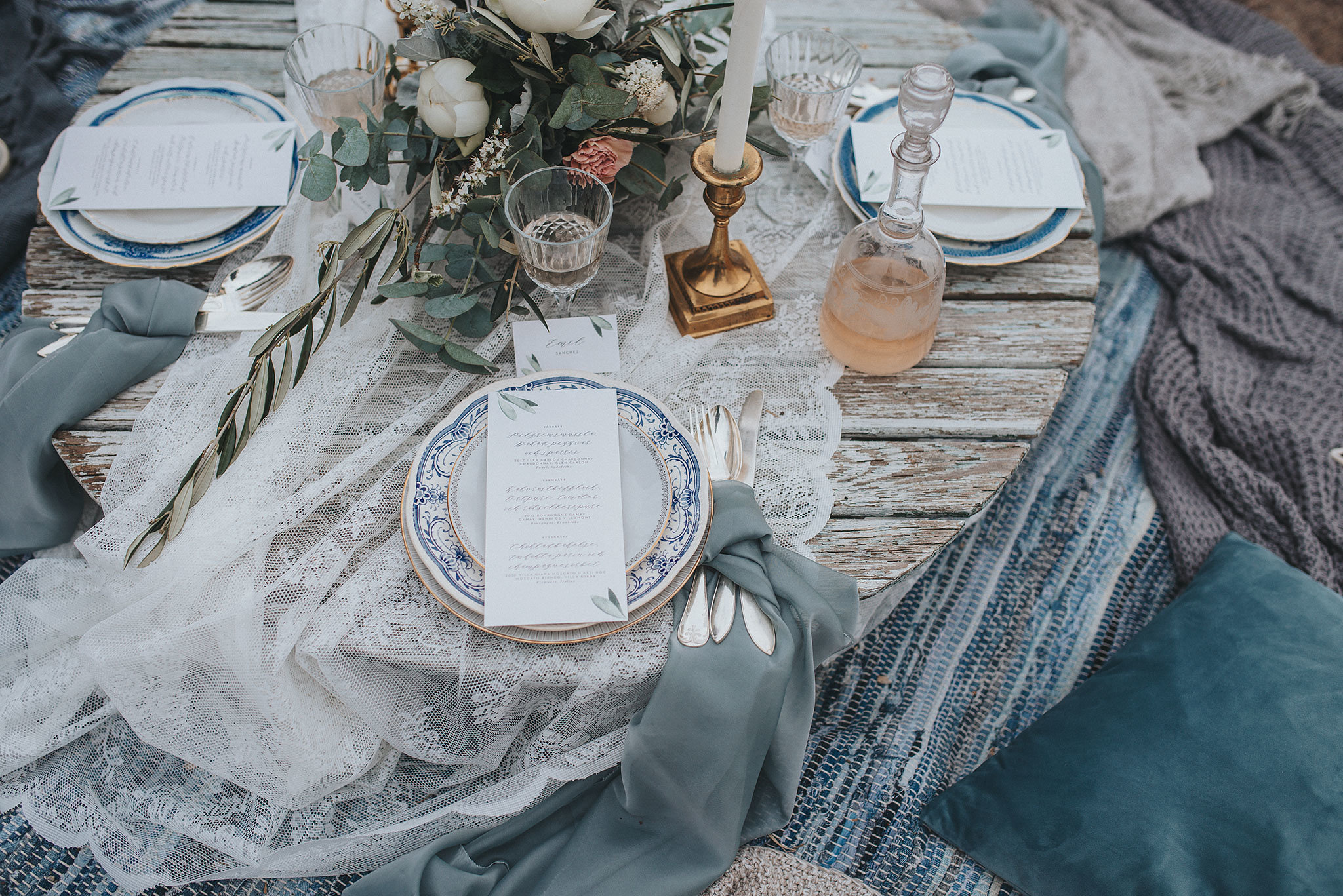 Stormy Scandinavian Wedding Inspiration Featuring a Dramatic Blue Gown | Snowflake Photo 8