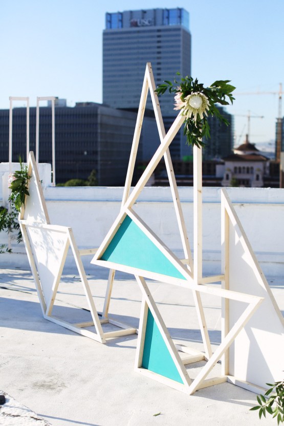 Colorful Rooftop Wedding With Geometric Modern Designs | Christian + Reinna Cruz 49