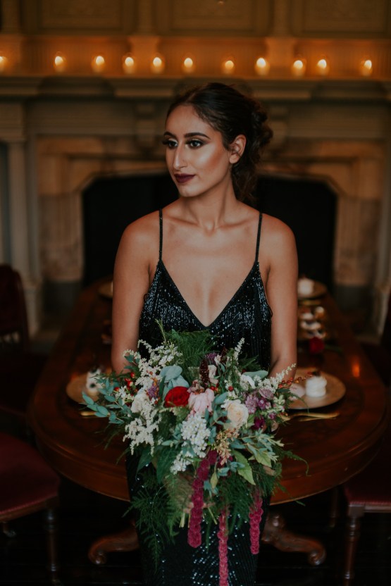 Luxurious Red & Green Wedding Inspiration Featuring A Glam Black Gown | Jamie Sia Photography 50