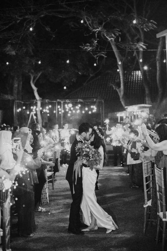 Modern & Hip Bali Wedding Featuring Sparklers & Flower Crowns | Iluminen Photography 47