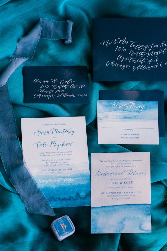 Vibrant Ocean Blue Watercolor Wedding Inspiration | Lola Event Productions | Artistrie Co. 18