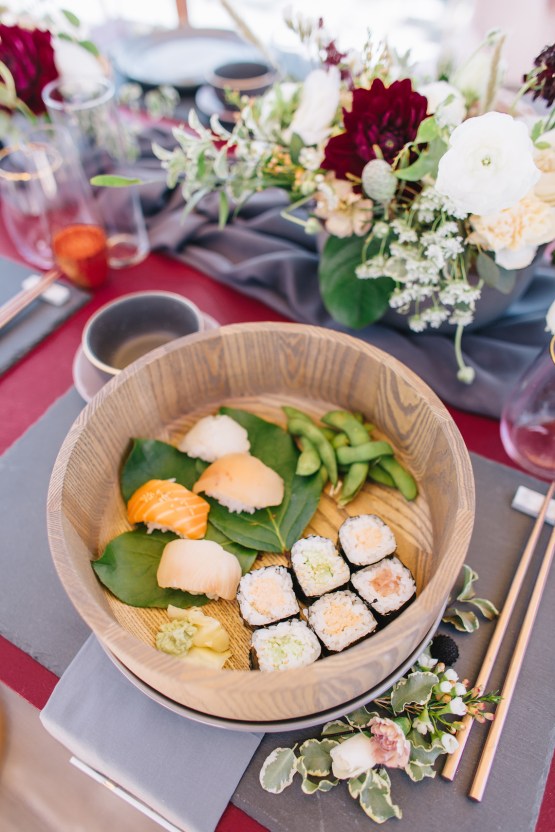 Modern Japanese Inspired Rooftop Wedding Inspiration (With Sushi & Uni, Yum!) | CCL Events | Christine Farah Photography 19