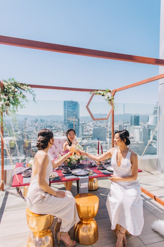 Modern Japanese Inspired Rooftop Wedding Inspiration (With Sushi & Uni, Yum!) | CCL Events | Christine Farah Photography 41