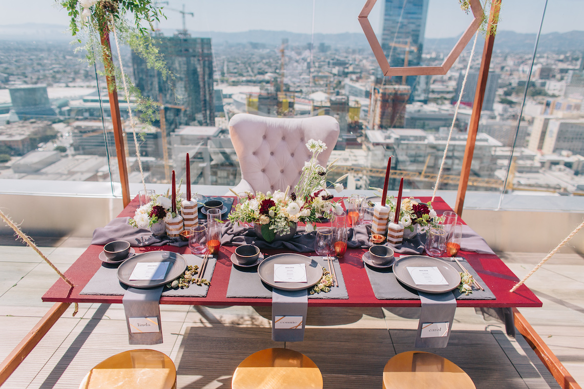 Modern Japanese Inspired Rooftop Wedding Inspiration (With Sushi & Uni, Yum!) | CCL Events | Christine Farah Photography 56