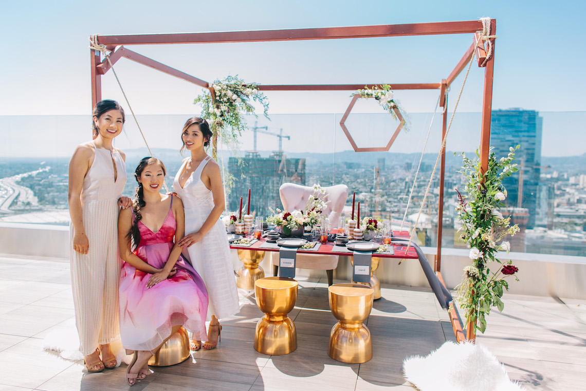 Modern Japanese Inspired Rooftop Wedding Inspiration (With Sushi & Uni, Yum!) | CCL Events | Christine Farah Photography 58