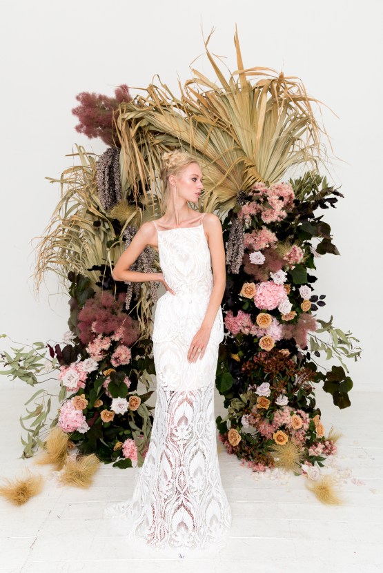 Modern Silk Gowns & Floral Wall Inspiration For The Hip Bride | Anastasia Fua elliftheartist 37