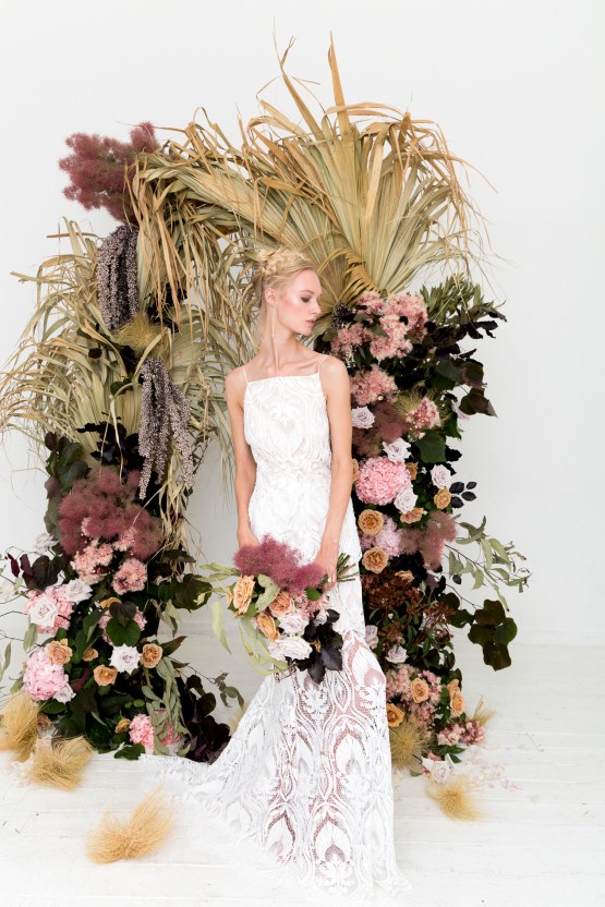Modern Silk Gowns & Floral Wall Inspiration For The Hip Bride | Anastasia Fua elliftheartist 42