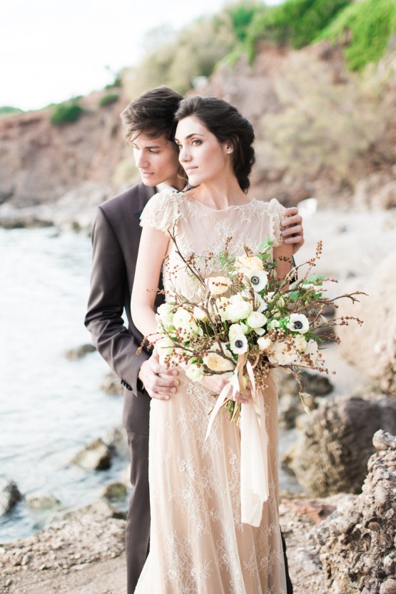 Earthy Organic Seaside Wedding Inspiration (& A Nude Wedding Dress) | George Liopetas 13