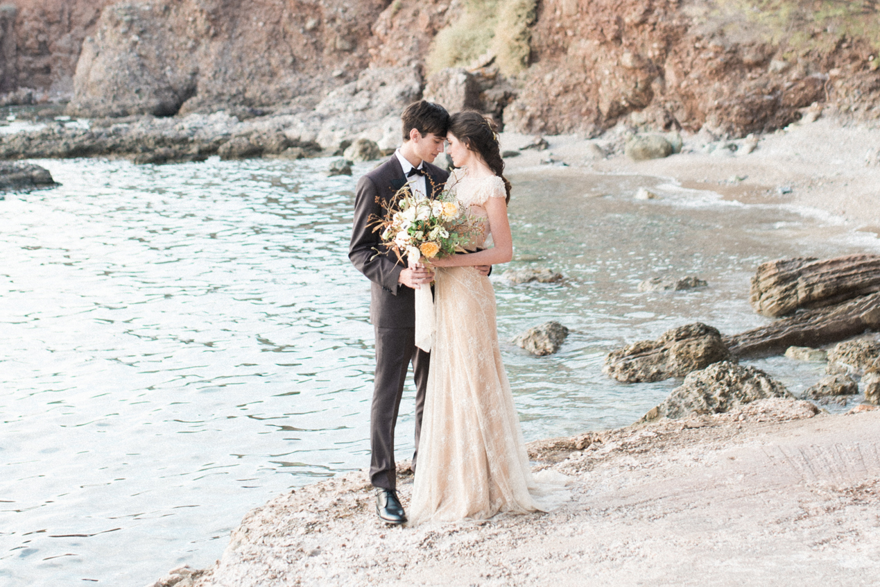 Earthy Organic Seaside Wedding Inspiration (& A Nude Wedding Dress) | George Liopetas 43