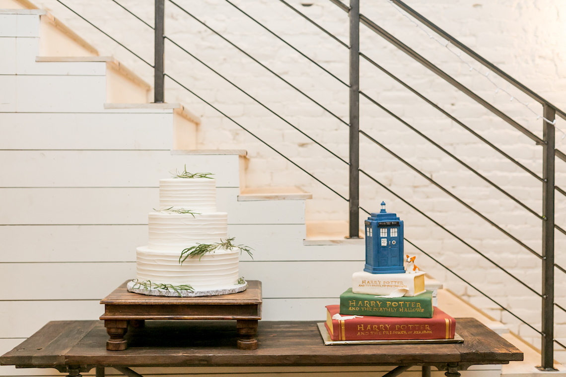 Literary Chic Loft Wedding (With A Harry Potter Cake!) | Brio Photography 11