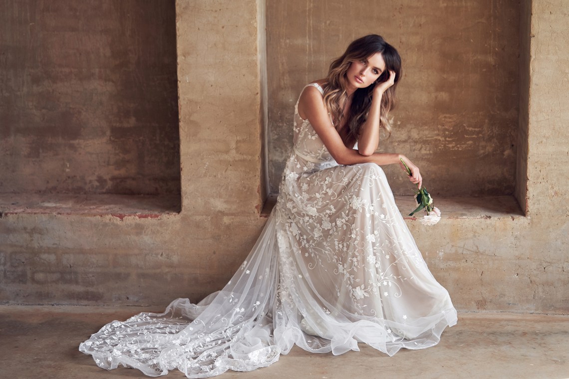 The Romantic & Sparkling Anna Campbell Wanderlust Wedding Dress Collection | Amelie Dress-3