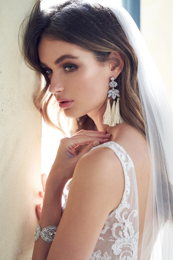 The Romantic & Sparkling Anna Campbell Wanderlust Wedding Dress Collection | Natalia Tassel Earrings