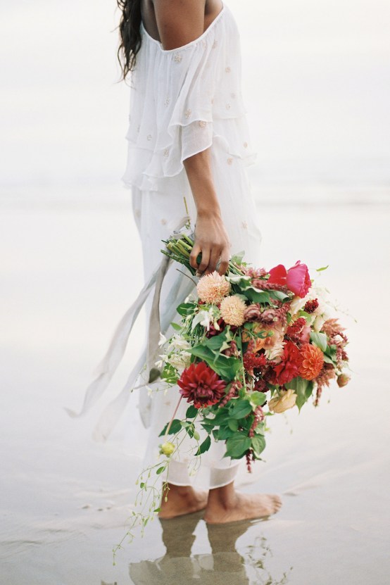 Artistic Burgundy & Fig Beach Wedding Inspiration | Rosencrown Photography 3