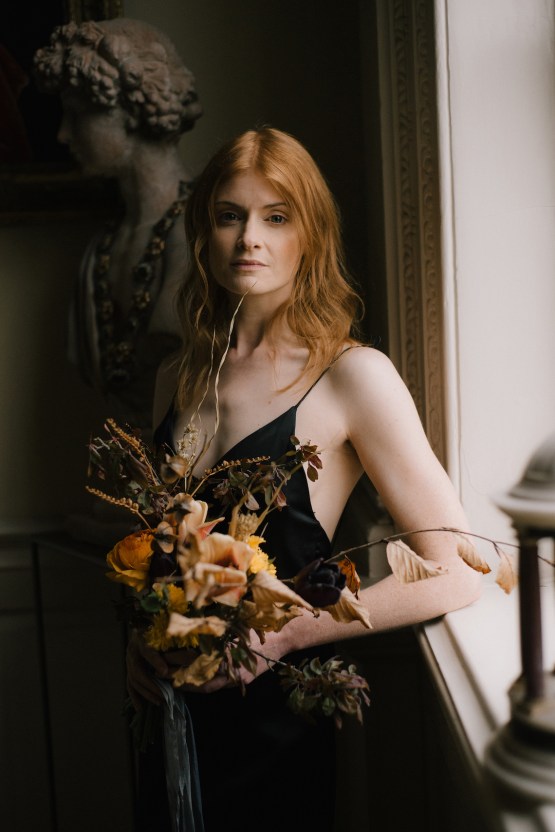 Dramatic Bridesmaid Inspiration With Fall Florals and A Black Jumpsuit – Georgina Harrison Photography 12