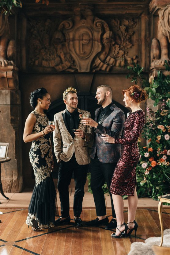 Luxe Mansion Wedding Inspiration Featuring Masculine Florals and Deep Tones – Alex Tenser – Swoon Soiree 29
