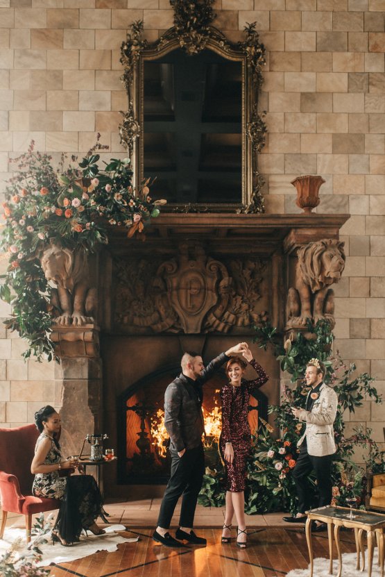 Luxe Mansion Wedding Inspiration Featuring Masculine Florals and Deep Tones – Alex Tenser – Swoon Soiree 31
