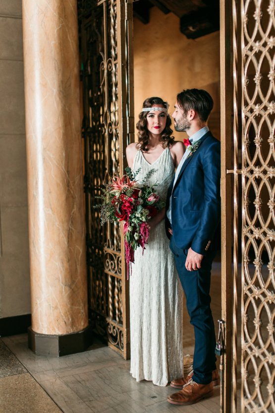 The Great Gatsby Art Deco Wedding Inspiration With Tropical Florals – Holly Castillo Photography 25