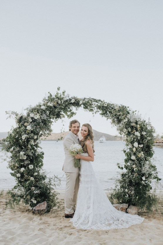 Boho Greek Island Wedding Featuring A Circle Floral Arch – Paulina Weddings 24