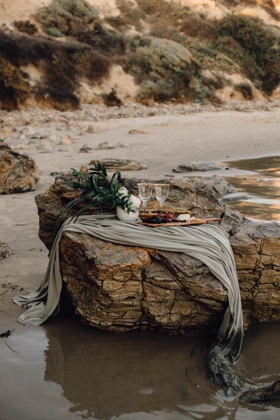 Romantic Same Sex Beach Elopement Inspiration in Earth Tones – Kalon Weddings Photography – Chloe Nicole Weddings 16