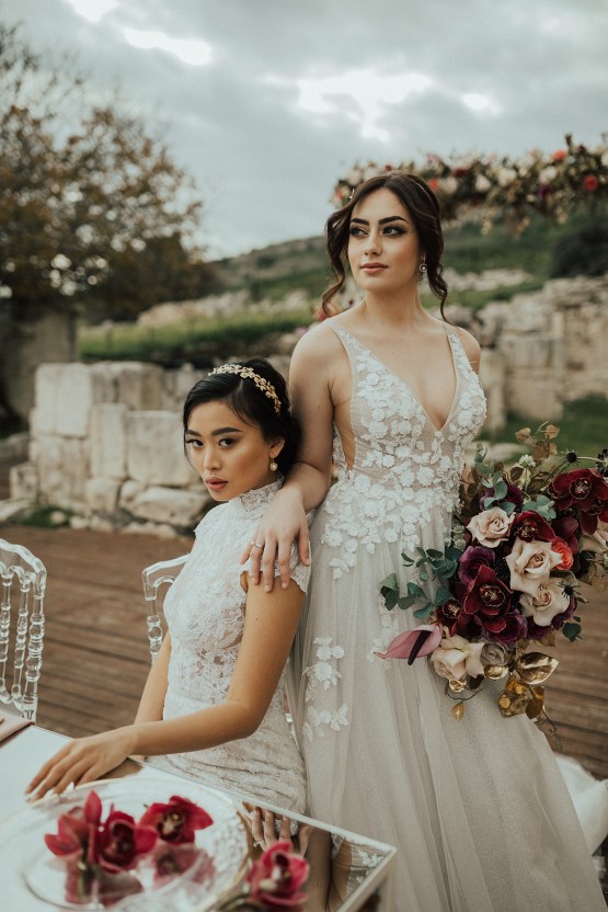 Burgundy & Gold Greek Wedding Inspiration – Aziz Altaany Photography – Bride Diaries 5