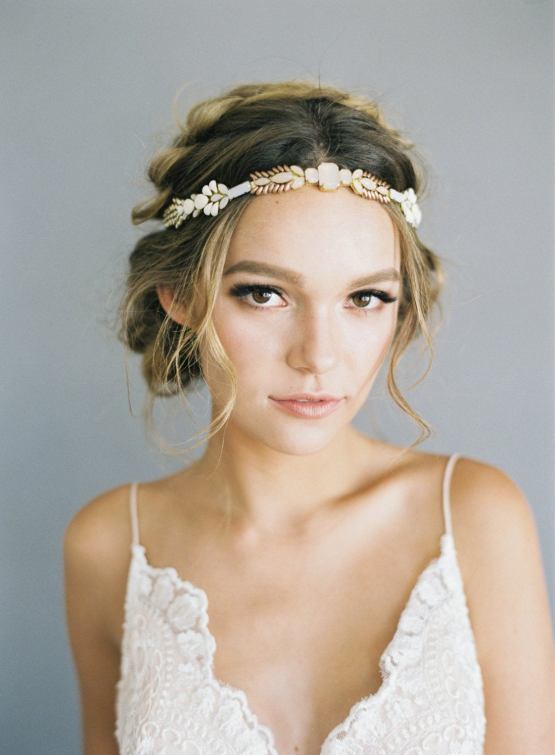 Where to Buy Bridal Veils and Accessories – Hushed Commotion – Ombre Blush Beaded Wedding Headband