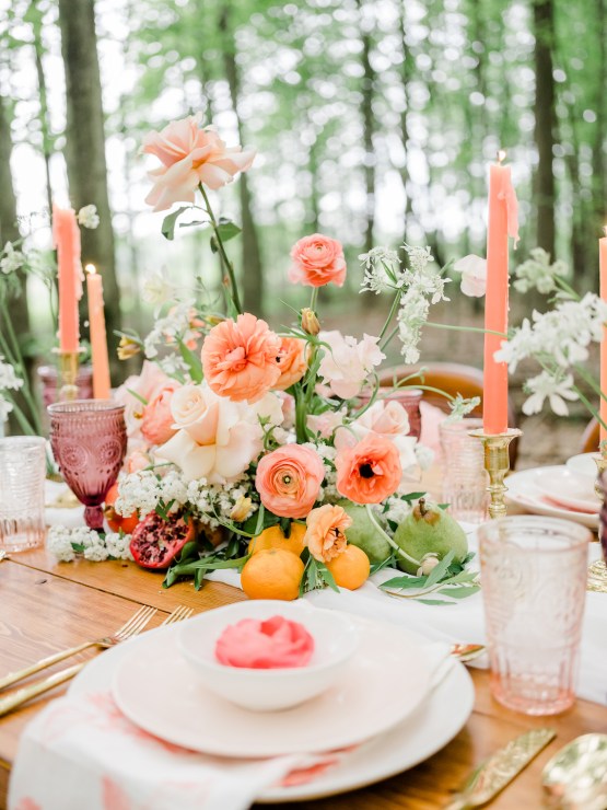 Whimsical Pantone Living Coral Colorful Meadow Wedding Inspiration – Kira Nicole Photography 22