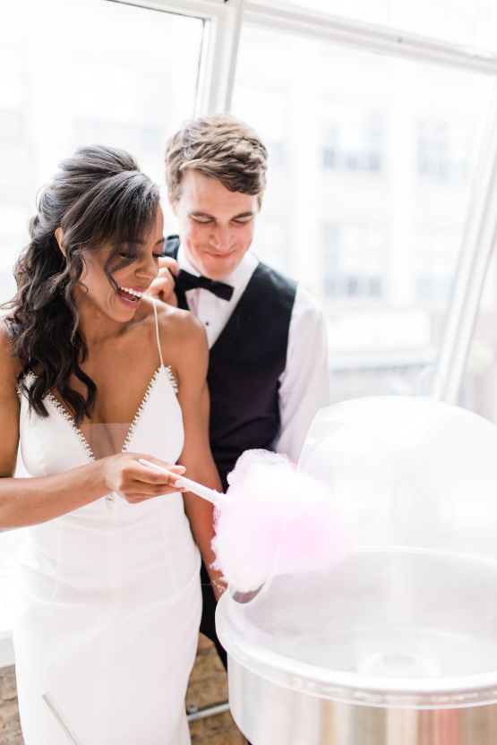 Adorable Loft Wedding Inspiration with a Cotton Candy Cart – Grey Garden Creative 22