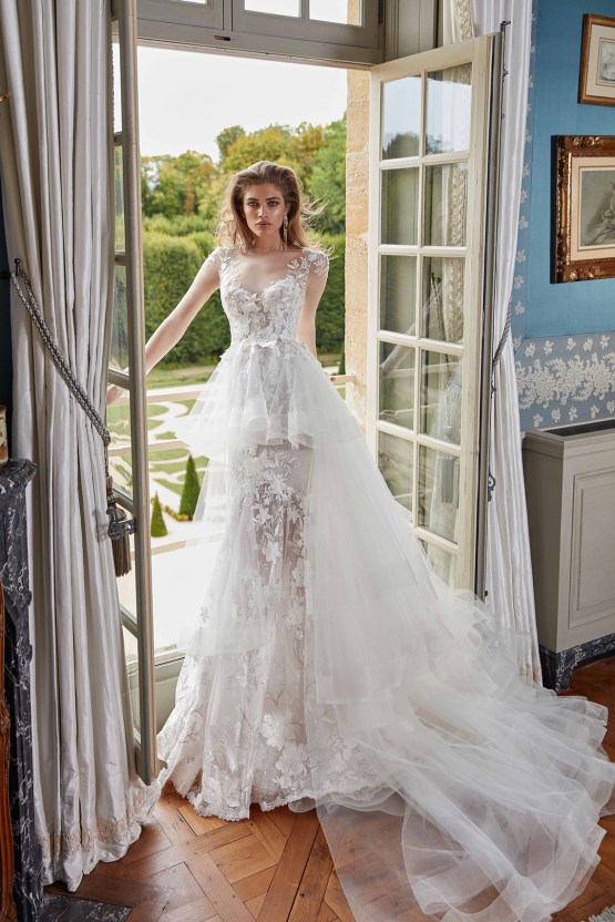 Galia Lahav Fancy White 2020 Wedding Dress Collection – Judy with Cape 2