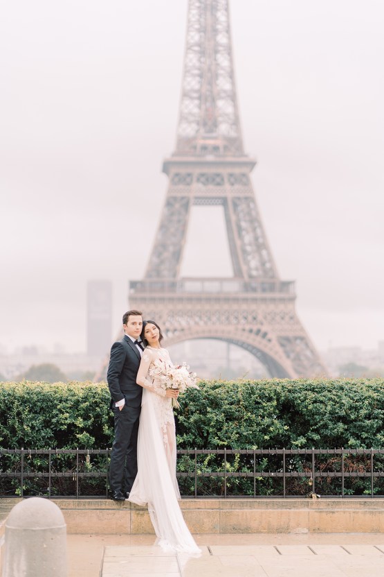 Rainy and Romantic Parisian Eiffel Tower Elopement Inspiration – Christine Grace Photography 25