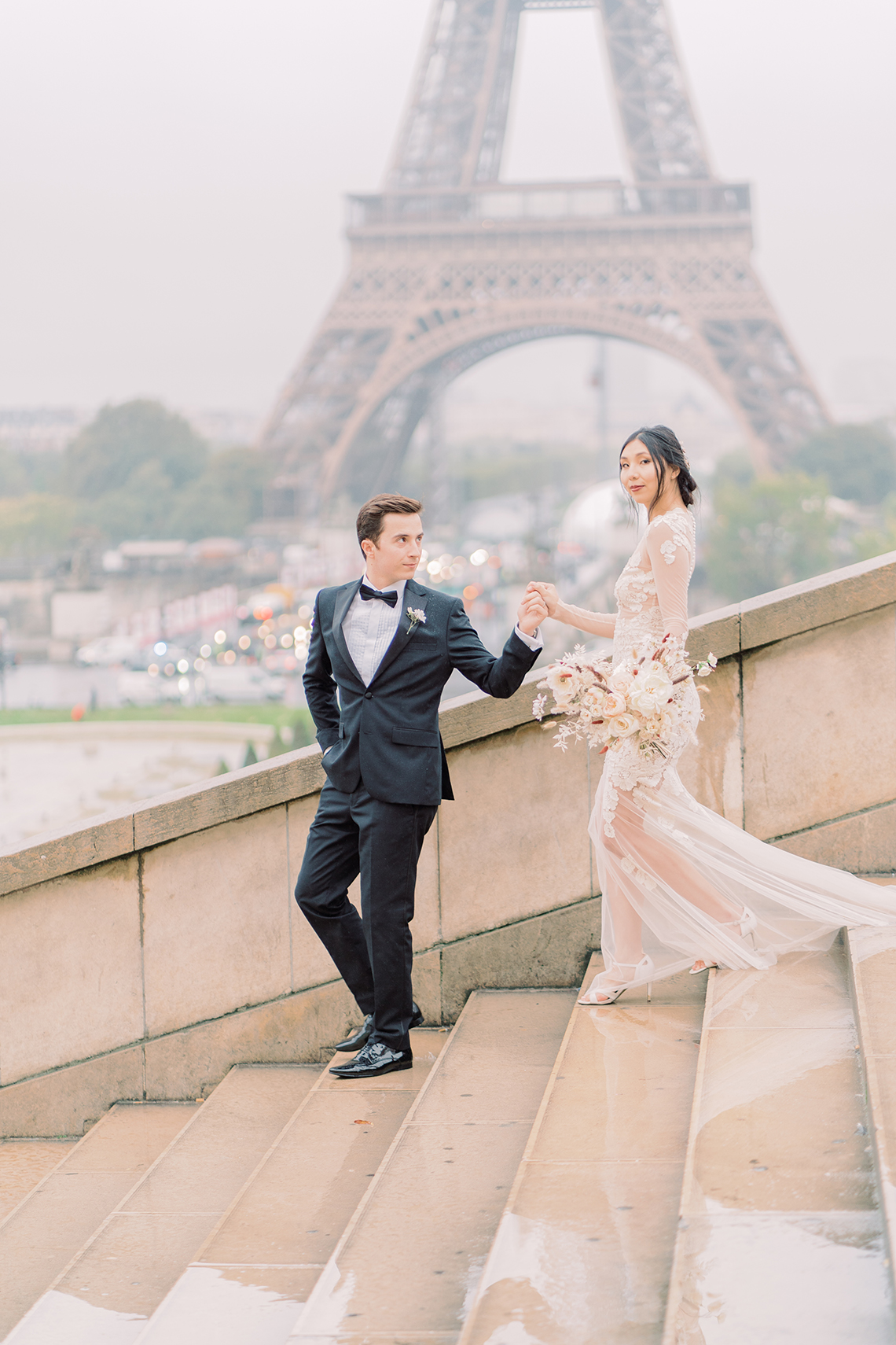 Rainy and Romantic Parisian Eiffel Tower Elopement Inspiration – Christine Grace Photography 7
