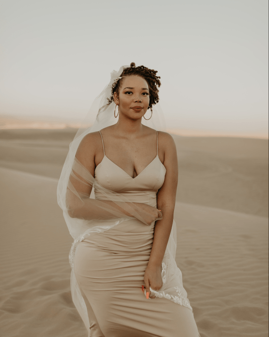 Desert Sand Dune Wedding Inspiration with Natural Hair Ideas for Black Brides – Tor Hawley – The LAW Bridal 34