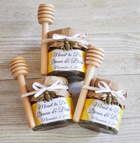 Natural Honey Bee Honey Jar Wedding Favor- Etsy – The Best Places to Buy Wedding Favors and Supplies