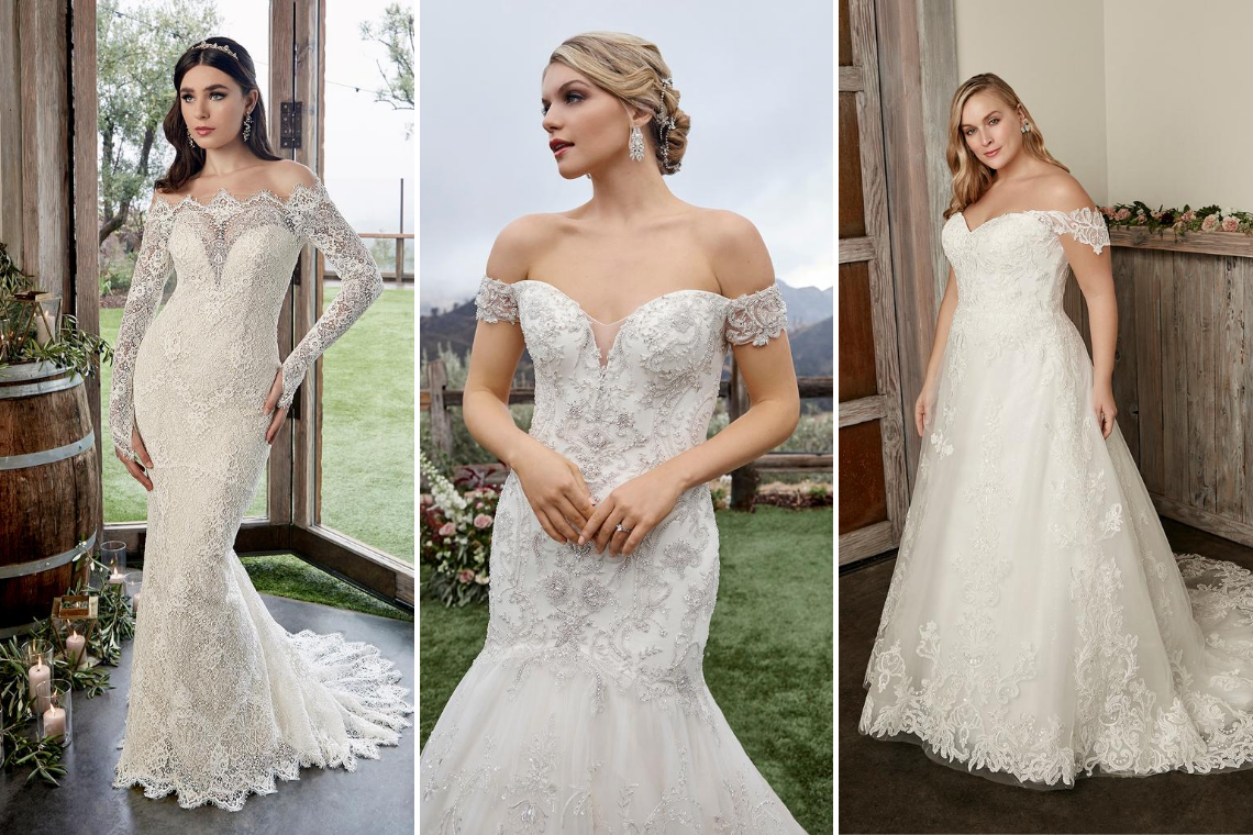 The-Shoulder Wedding Dress Trend