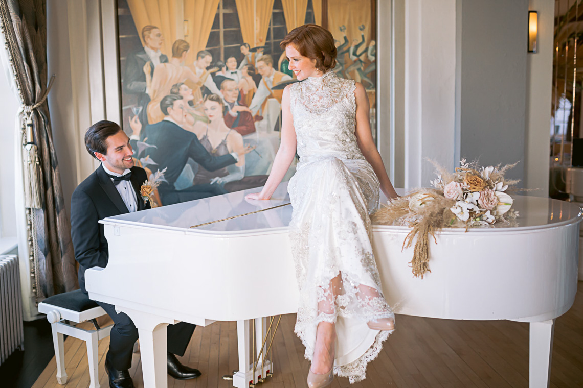 Modern Art Deco Wedding Inspiration at Burgh Island Hotel in Devon – Jennifer Jane Photography 3