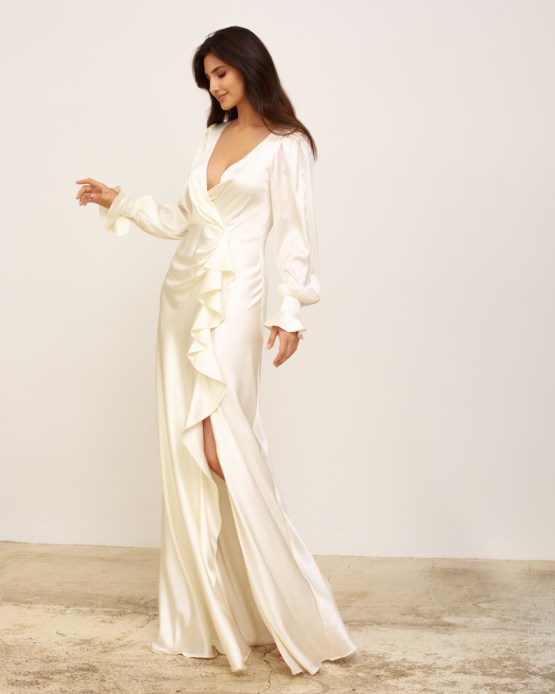 Vestidos de novia de seda nupcial 2022 elegantes y de moda - Zoe Rowyn Bridal - 28 reflejos nupciales