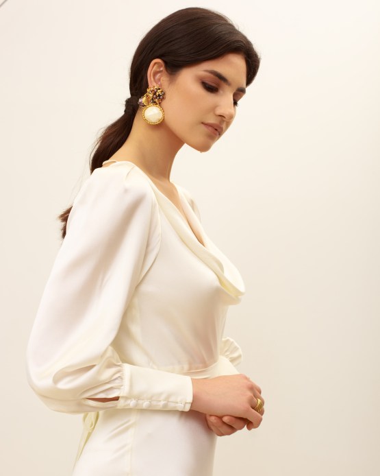 Vestidos de novia de seda nupcial 2022 elegantes y de moda - Zoe Rowyn Bridal - 37 reflejos nupciales