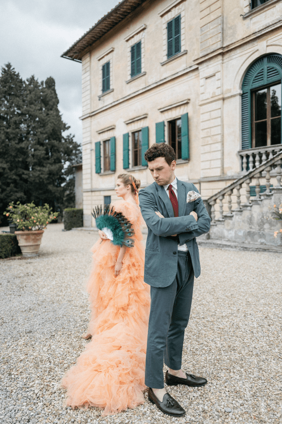 Inspiración para una boda italiana con un vestido de novia de tul melocotón - Editoriale Tenuta Bossi - Santucci Photo - Bridal Reflections 33
