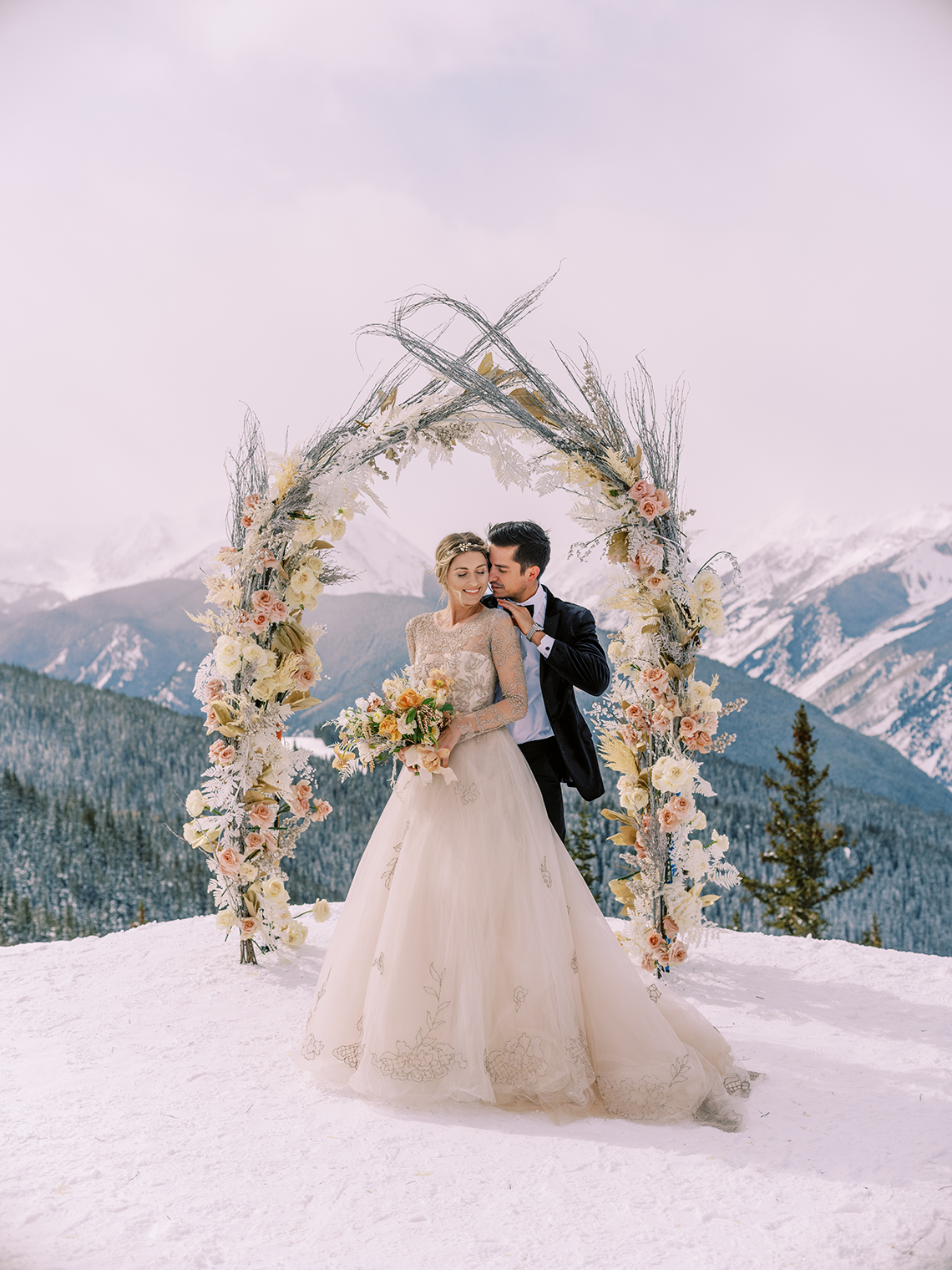 Snowy Winter Wonderland Wedding Inspiration – The Little Nell – Amanda Crean – Greenwood Events – Bridal Musings 18